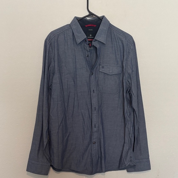 Victorinox Dark Blue Casual Button-Down Shirt men’s L #133 - Picture 1 of 6